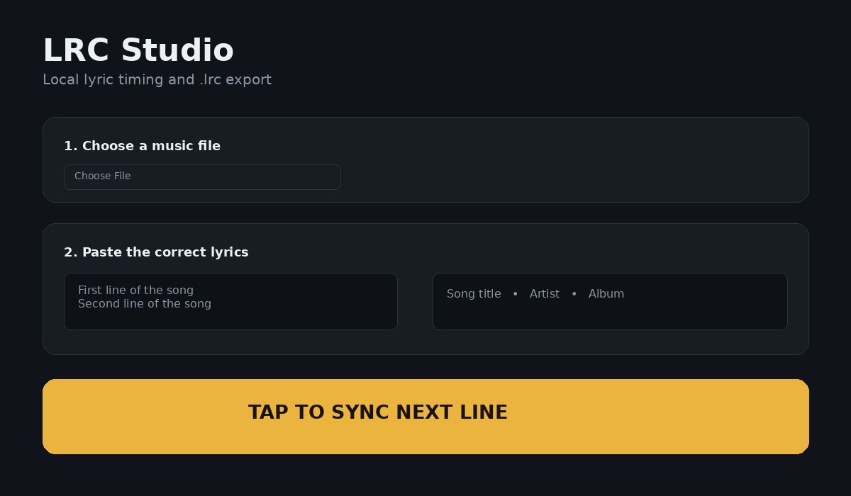 LRC Studio lyric synchronization tool preview